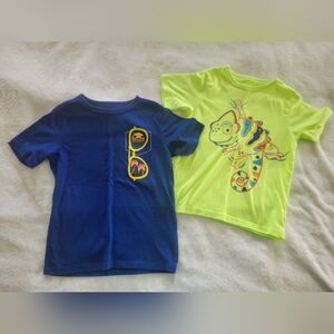 The Children's Place Blue and Green Short Sleeve Tees Iguana And Sunglasses